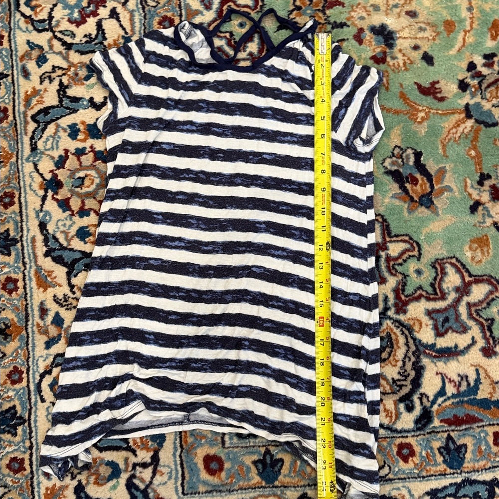 Justice Navy and White‎ Striped Top S/14